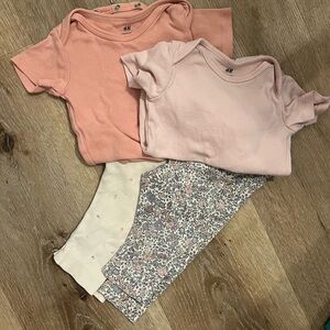 H&M set, bodysuits and pants